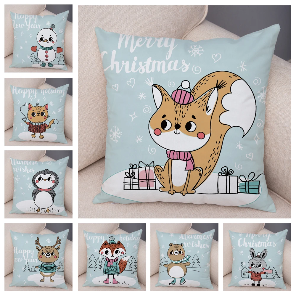 

Nordic style Lovely Cartoon Animal Cushion Cover for Children Room Sofa Cute Bear Rabbit Fox Pillowcase Plush Pillow Case 45x45