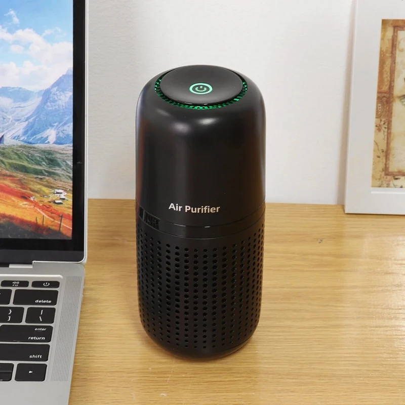 

Mini Car Air Purifier 800MAh Battery Life USB Charging Low Noise Removal of Formaldehyde PM2.5 for Home Office - Black