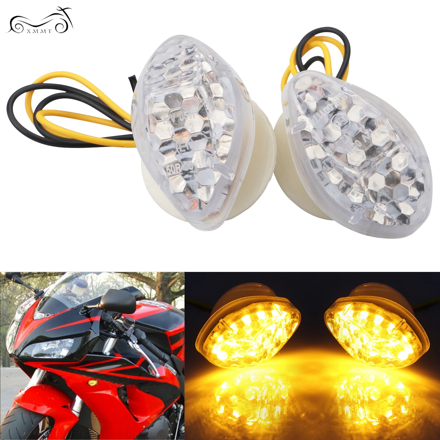 2 шт 10 мм желтый светодиод поворотник Янтарный боковой светильник комплект для