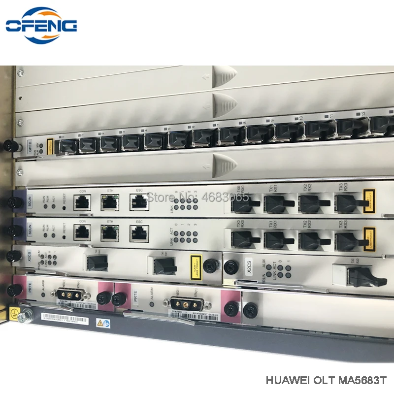 Huawei GPON OLT MA5683T 10G с 2xSCUN + 2xPRTE 2x X2CS 1 * GPFD сервисная плата 16 портов модулями класса B C SFP |