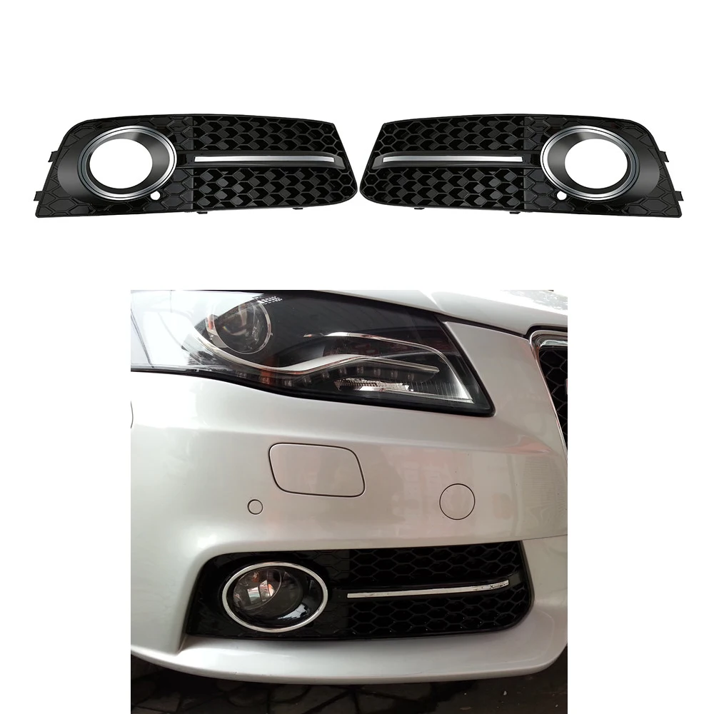 Хромированная или Черная решетка противотумансветильник ры с кольцом для Audi A4 B8