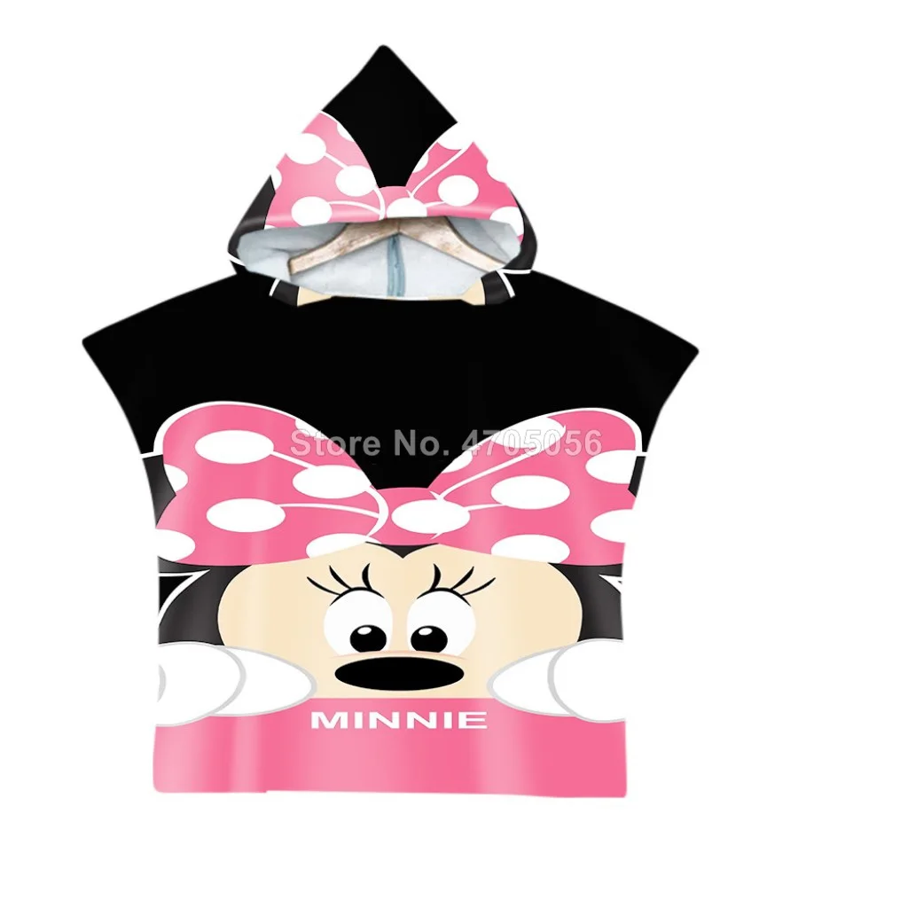 Детское банное полотенце с капюшоном мультяшным рисунком | Дом и сад