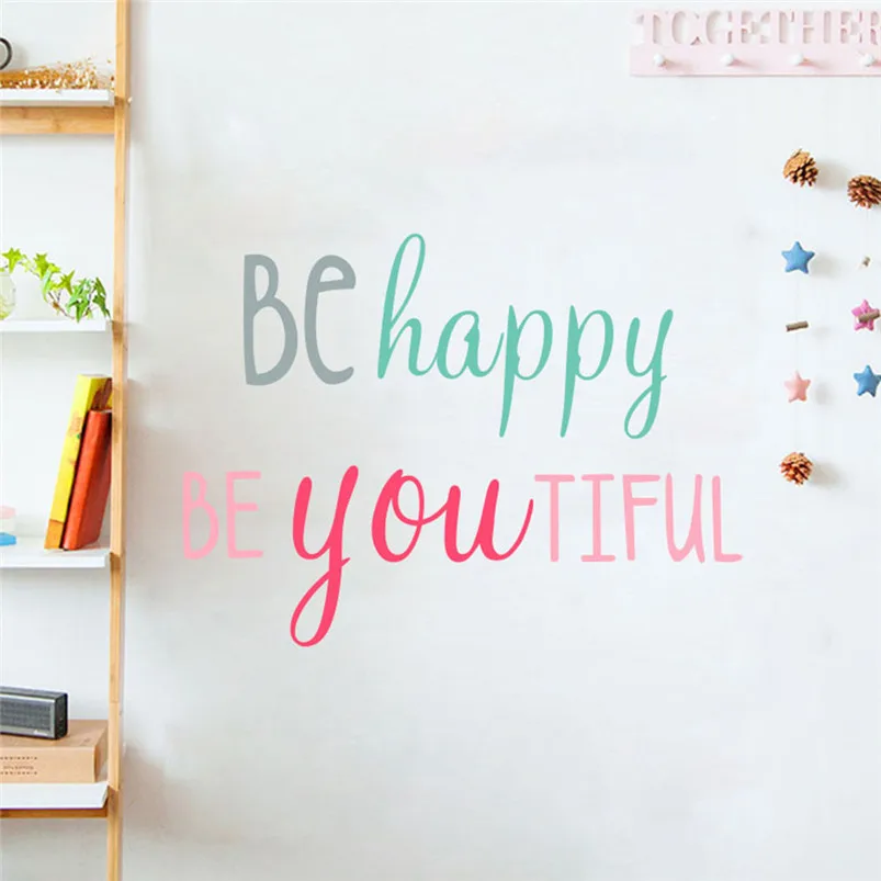 Наклейки на стену с надписью Be Happy 30 сентября|Наклейки стену| |