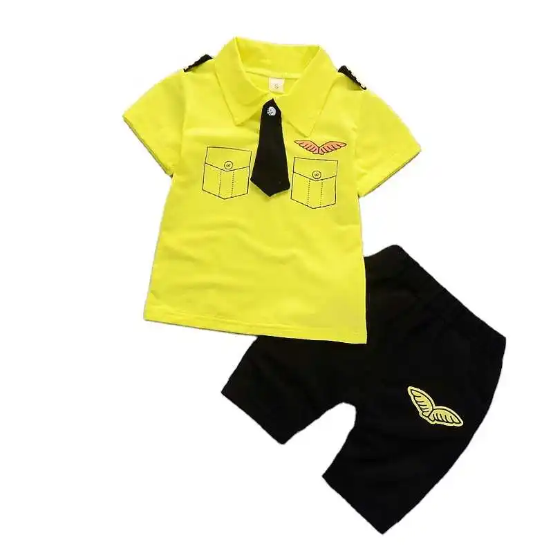 

Summer Children Gentleman Clothing Baby Boys Girls Cotton T Shirt Shorts 2Pcs/sets Toddler Casual Tracksuit Kids Infant Clothes