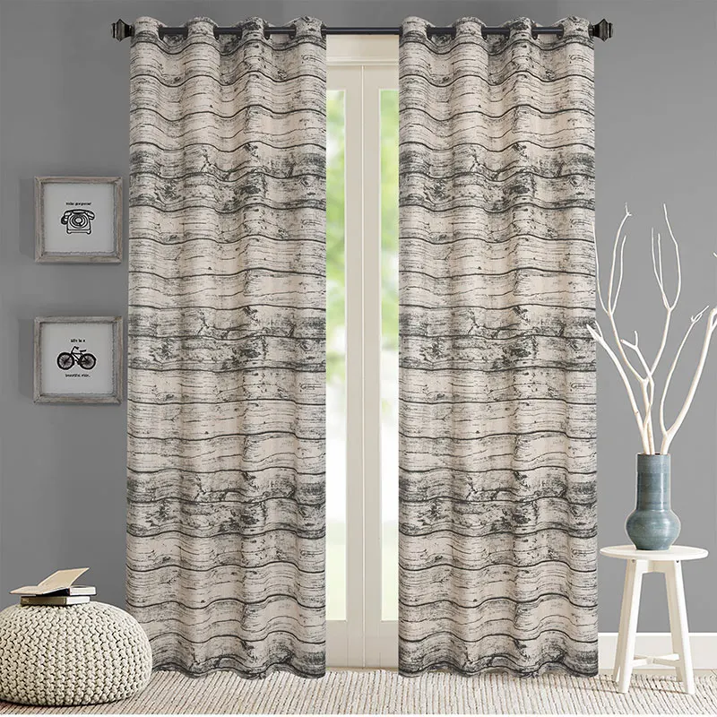 

Осенние пасторальные занавески из хлопка и льна с высоким затенением растений, флокированные занавески для гостиной, спальни (3 цвета)