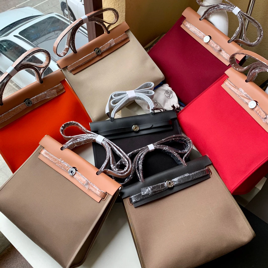 

2021 New All-match Canvas Belt Leather Handbag Stitching Contrast Color Single Shoulder Messenger Bag Handbag Trendy Fashion