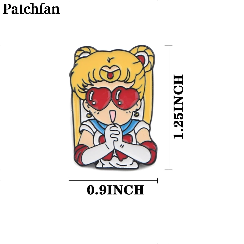 Patchfan Сейлор Мун мультфильм цинка значки в виде галстука рюкзак одежда броши для
