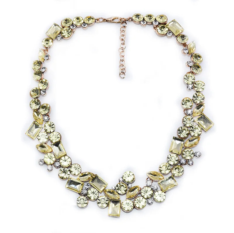 Ожерелье из сплава с инкрустацией красочные блестящие стразы циркониевая