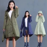 women raincoat long travel camping accessories waterproof ladies rain coat portable rainwear suit hooded womens raincoat 60yy011