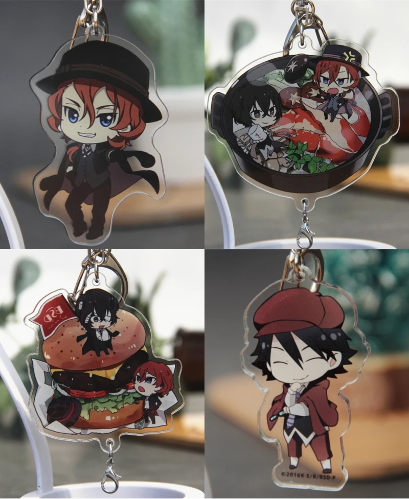 Bungou бродячие собаки акриловый кулон Япония Аниме напечатанный брелок косплей