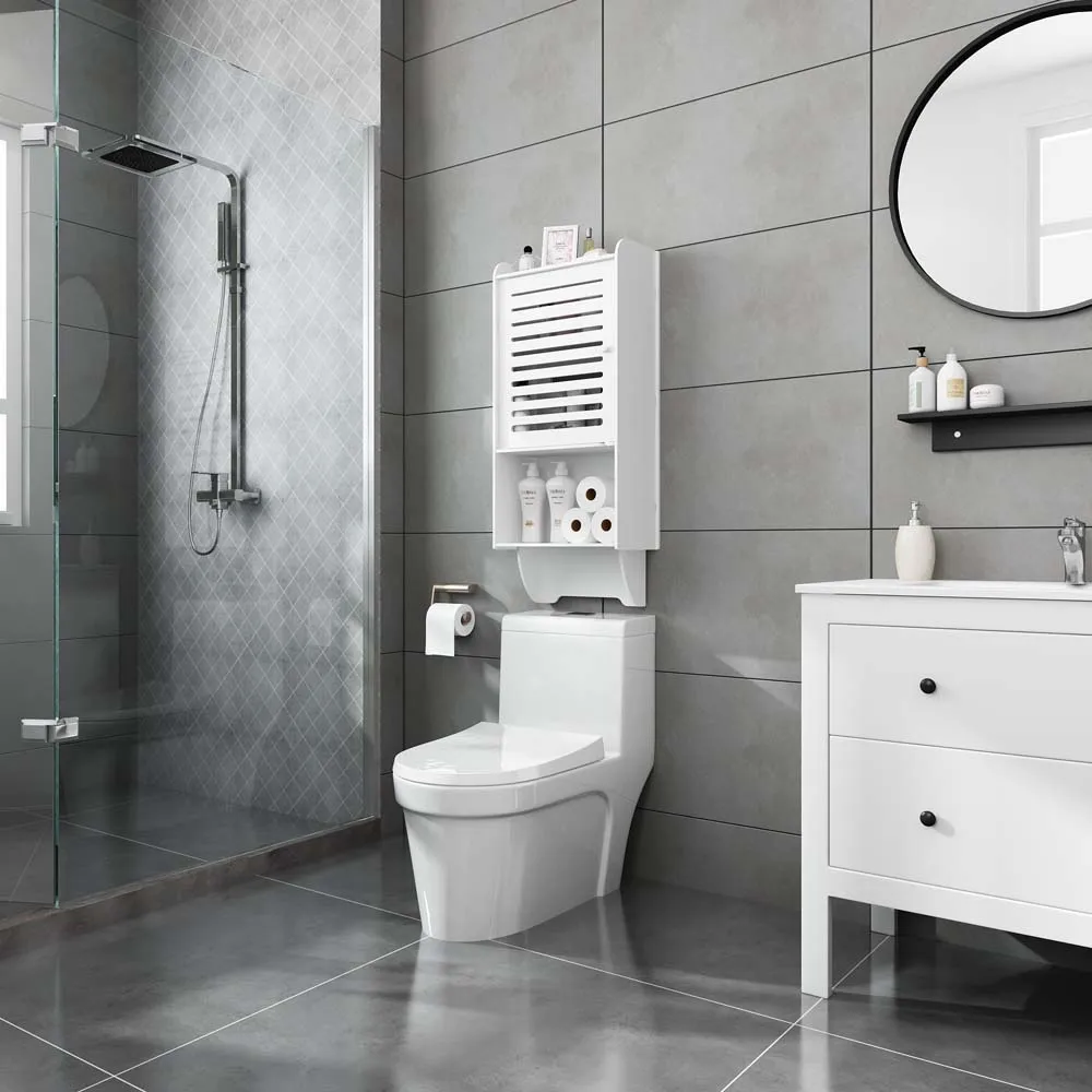 Водонепроницаемый непористый стеллаж для ванной комнаты над унитазом настенный