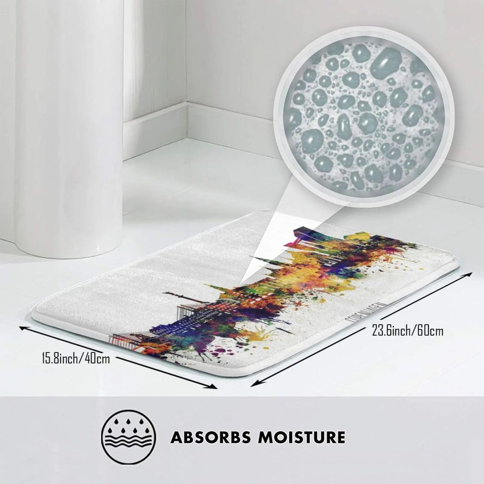 Ковровый коврик Копенгагена Skyline мягкий нескользящий Копенгаген Дания | Дом и сад