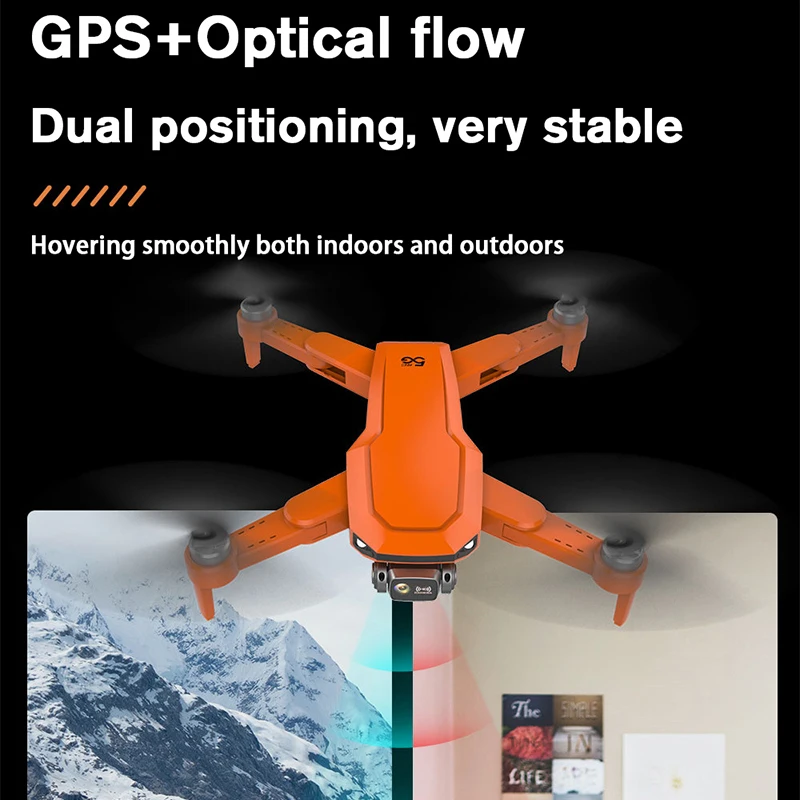 MVZ-Dron con GPS 4K, c&aacute;mara Profesional de evitaci&oacute;n Visual, helic&oacute;ptero, Motor sin escobillas, 25 minutos, 5G, FPV, cuadric&oacute;ptero plegable, distancia de 1000M-3