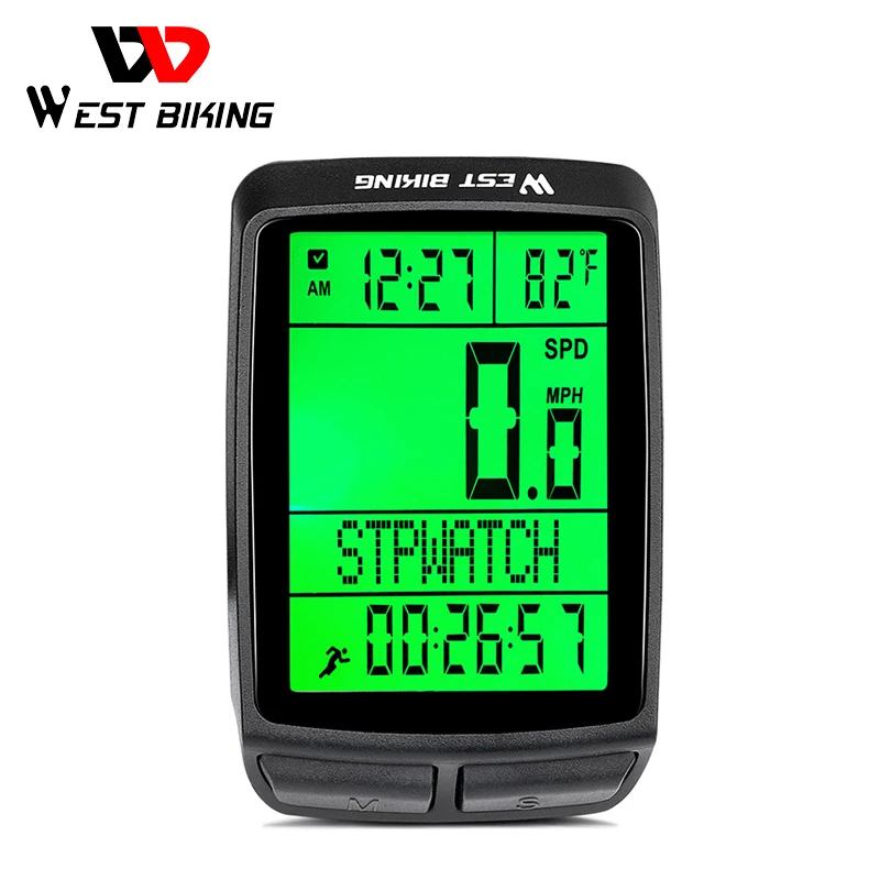 

WEST BIKING 5 Language Wireless Bicycle Computer Waterproof Speedometer LED Backlight Odometer MTB Mountain Road Bike Stopwatch