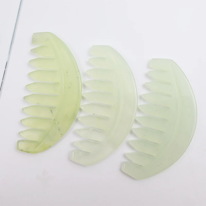 Расческа для волос Gua sha натуральный драгоценный Массажер кожи головы Нефритовая