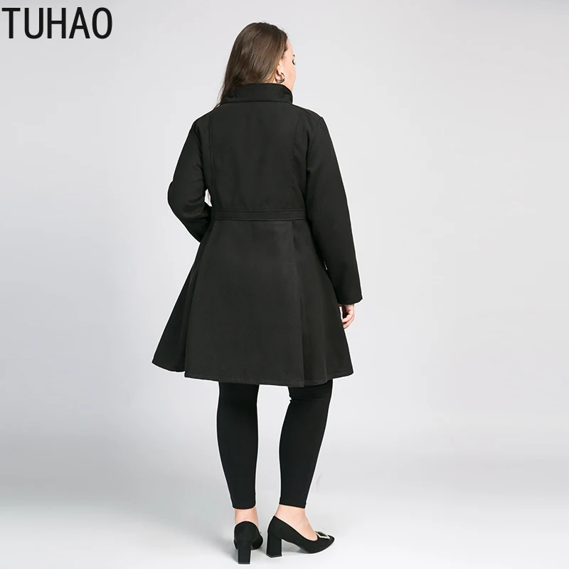Женское шерстяное пальто TUHAO зимнее длинное для офиса размеры 8XL 7XL 6XL 5XL WM15|Женские