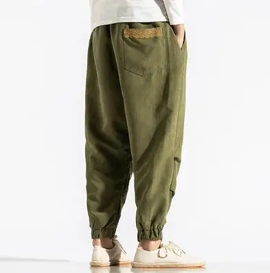 Military Green Zongke мужские брюки с эффектом потертости, брюки для бега, мужские брюки, уличная одежда, спортивные штаны, штаны-шаровары, мужские брюки, 5XL, хип-хоп,, Осенние, новые - Цвет: Military Green