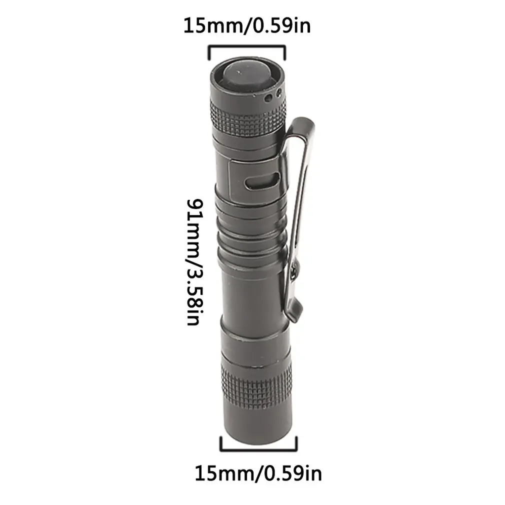 

Black Practical And Durable 7Th Aaa Aluminum Alloy Led Mini Clip Form Portable Gift Glare Flashlight