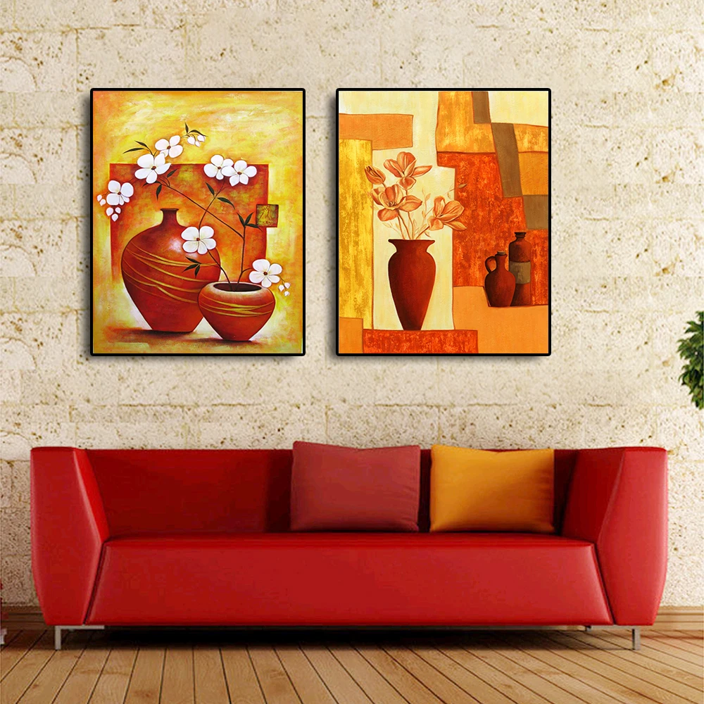 

Abstract Flowers In Vase Canvas Painting Classic Modern Home Decoration Posters And Prints Wall Pictures For Living Room Decor