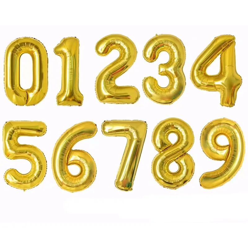 16-дюймовые цифры золотые свадебные шары украшения для дня рождения взрослых