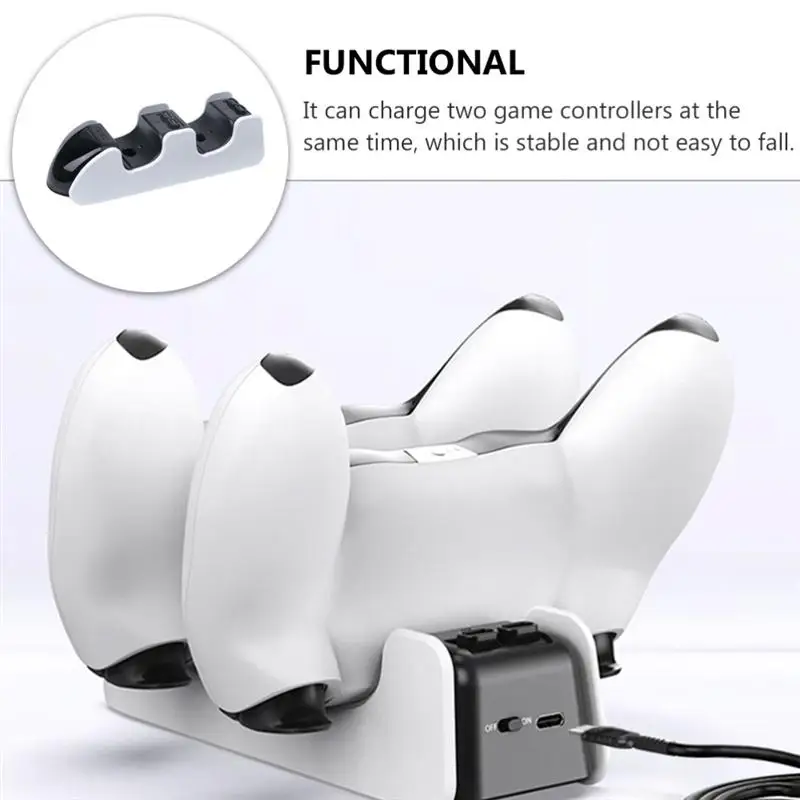 

Controller Charger Dock Compatible With PS5 Gamepad Dual-charging Base Supply