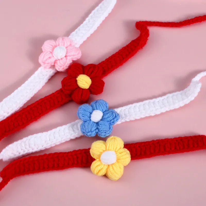 Милый ошейник для кошек ручная вязка шейный шарф галстуки слюнявчик маленьких