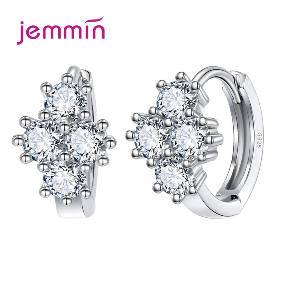 Высококачественные серьги кольца из кубического циркония стерлингового серебра