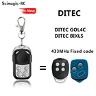 Пульт дистанционного управления гаражной дверью DITEC с фиксированным кодом, пульт дистанционного управления гаражом DITEC BIXLS, передатчик 433,92 МГц, брелок
