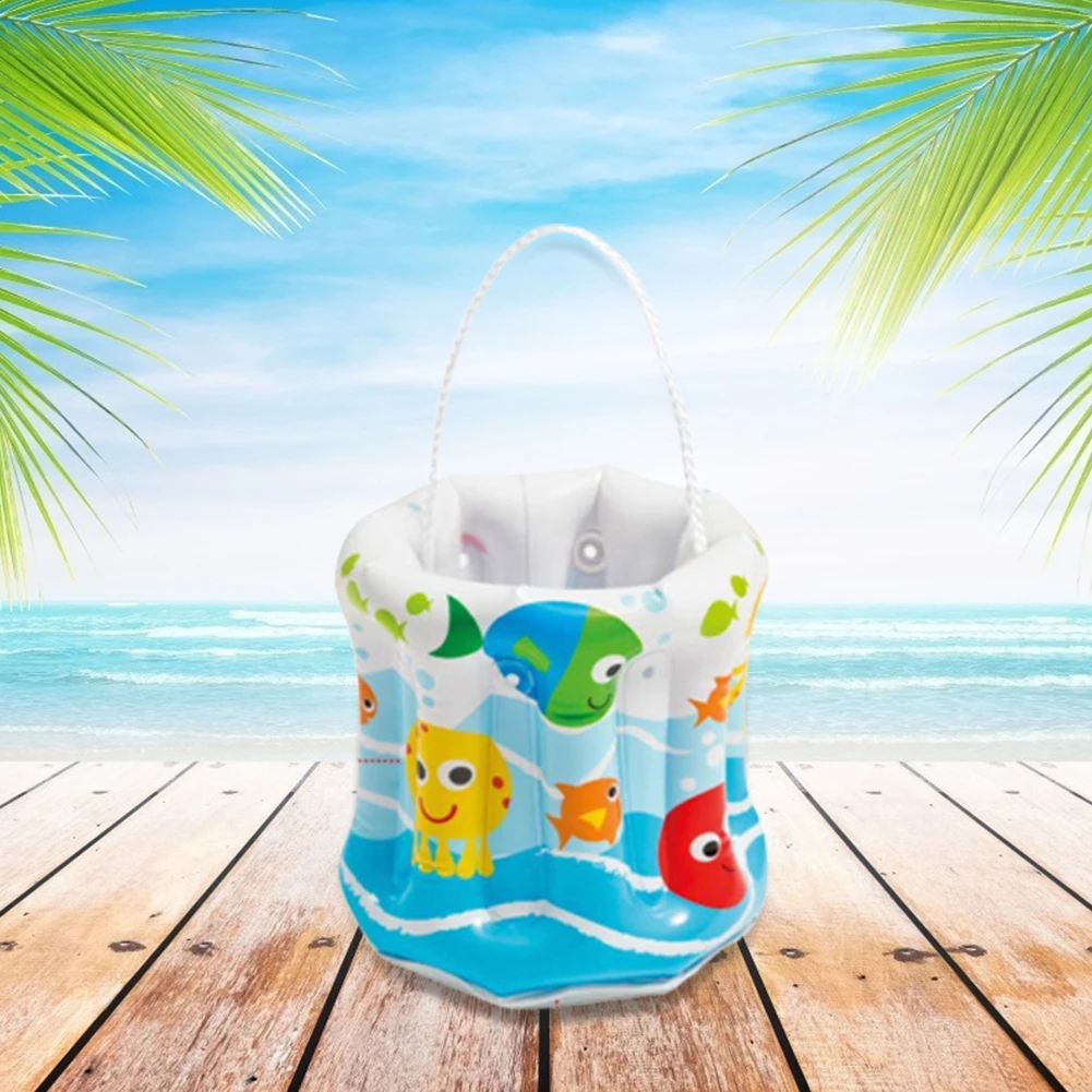 

Parent-child Interactive Shower Water Toy Set Summer Beach Toys Inflatable Bucket Practical High Density PVC Water Container