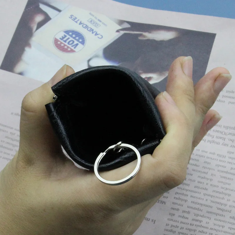 Кожаный удлиненный кошелек для ключей модный брелок мелочи мужчин и женщин