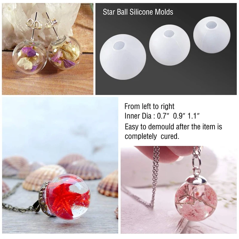 Круглые сферические формы из силиконовой смолы 8 шт пресс шариков эпоксидной для