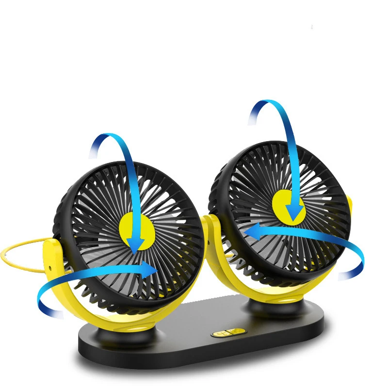 

Vehicle Fan 12V 24V Small Electric Fan for General Motor and Dual Head Shaking USB Fan for Large Freight Vehicles for SUV Trucks
