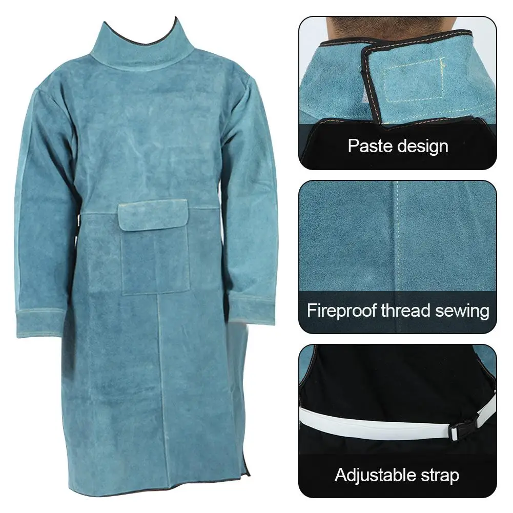 

Welding Work Apron One-piece Wear-Resistant Leather Welder Apron Welding Clothing for Spark Splash Prevention