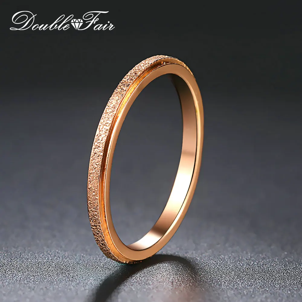 Модные Простые матовые кольца шириной 2 мм из титановой стали для женщин