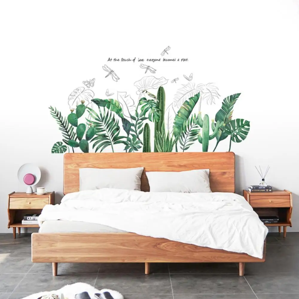

50%HOTRemovable Banana Leaves Cactus Shape Wall Sticker Mural Decal Living Room Decor