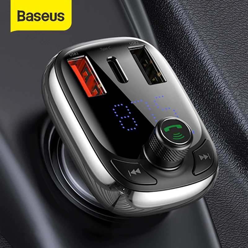  Baseus fm-передатчик Bluetooth 5,0 Handsfree Car комплект аудио MP3 плеер с PPS QC3.0 QC4.0 5A быстро Зарядное устройство авто FM модулятор  