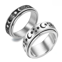 retro trendy butterfly stars moon rings for women men lover couple rings set friendship engagement wedding jewelry ring titanium