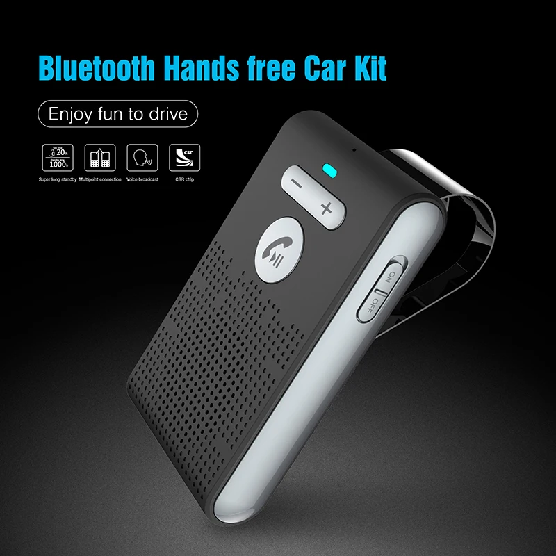 

In Car bluetooth hands free kit sun visor wireless Speakerphone multipoint handsfree speaker manos libres SP08