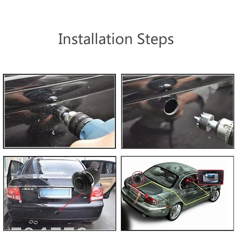 HD Автомобильная камера заднего вида 4 LED Night Vision Reversing Auto Parking Monitor CCD | Автомобили и