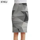 Женские юбки KYKU Cube, абстрактные сарафаны, психоделическая 3d юбка, геометрические юбки-карандаш, женские повседневные юбки с цветочным принтом для вечерние