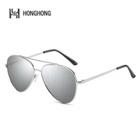 honghong brand designed womenmen vintage polarized sunglasses metal frame pilot style eyewear mirror glass uv400 protection
