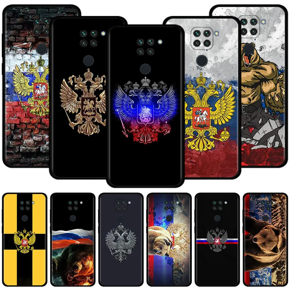 Russia Russian Flags Emblem Case For Xiaomi Redmi Note 10 9 8 Pro Max 9S 9T 8T 7 Cover For Redmi K40 Pro Plus 9A 9C 9T Shell