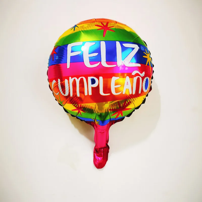 10 шт./лот дюймов Feliz Cumpleanos испанские шары на день рождения круглый воздушный шар