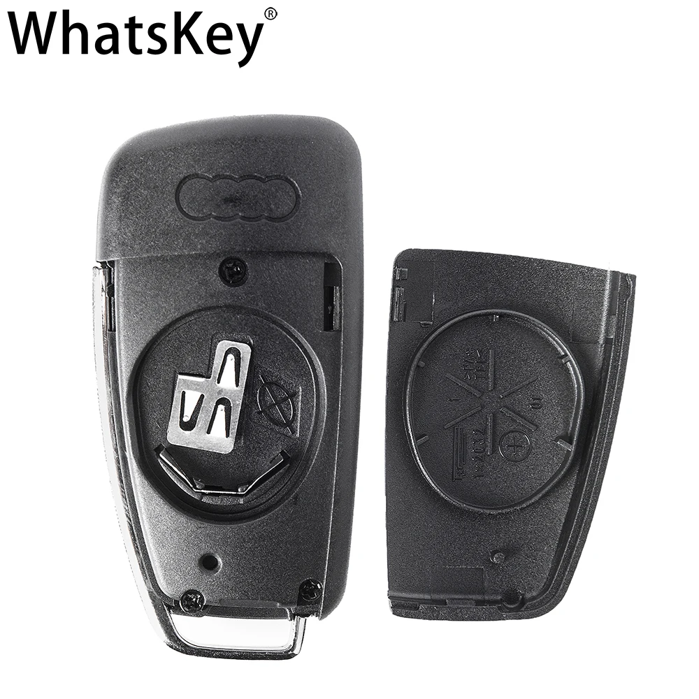 

WhatsKey Top Quality 3 Buttons Flip Car Key Remote Folding Key Cover Shell Fob Case Key For Audi TT Q3 A8 A6 c5 c6 A4 b6 b7 A3