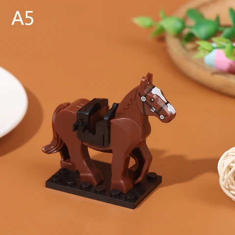 Пластиковые мини-фигурки героев войны средневековый рыцарь лошадь волк СЕДЛО УЗДЕЧКА игрушка блоки для детей подарок для мальчиков