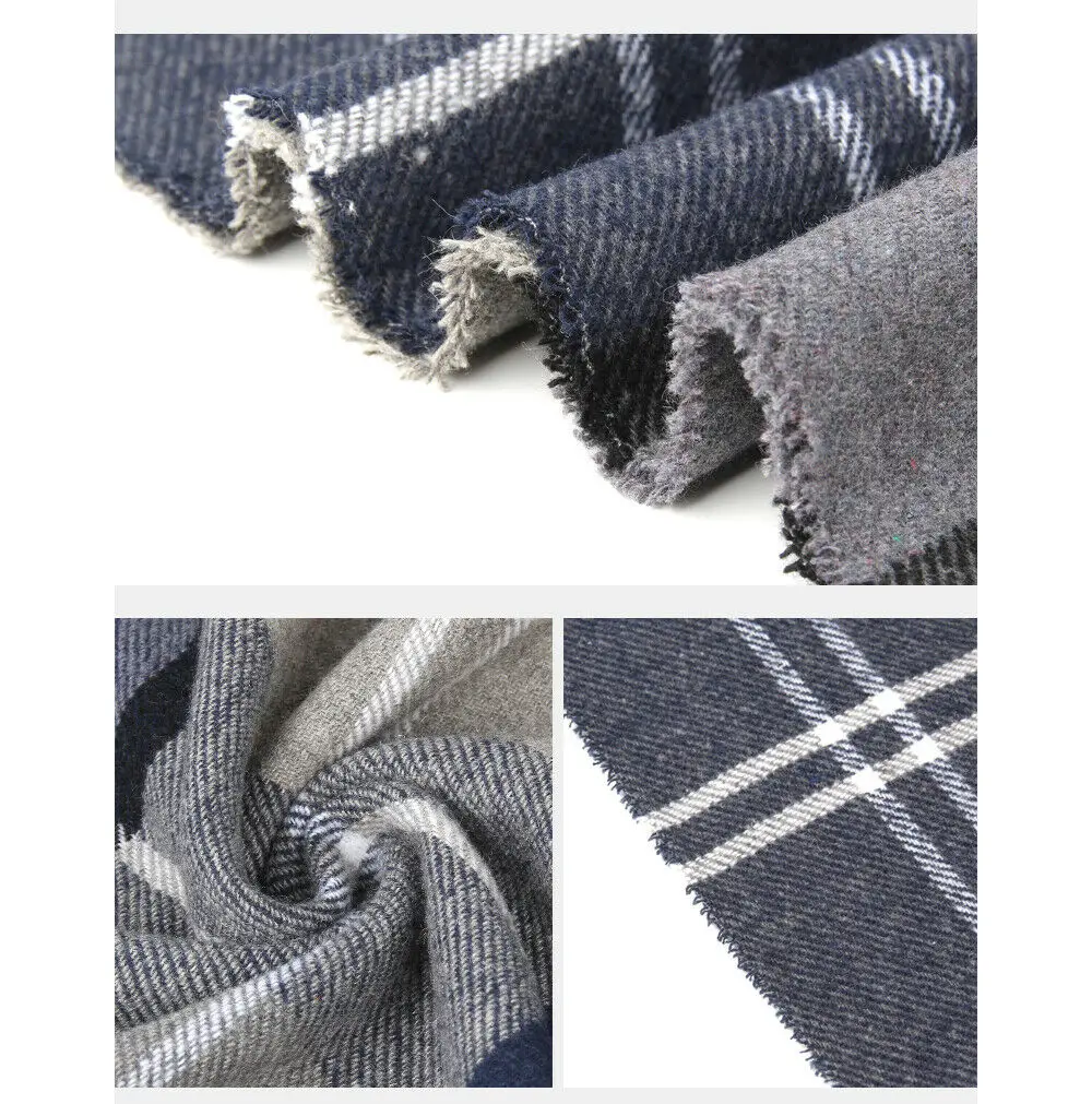 Мужской осенне-зимний Тонкий Мягкий клетчатый хлопковый шарф шарфы шерстяная