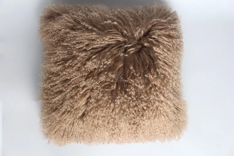brown MS. Softex чехол для подушки из монгольского меха ягненка чехол для подушки из натурального меха высокое качество натуральный мех ягненка чехол для подушки пушистый мех - Цвет: brown