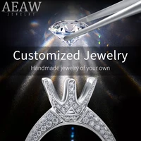 aeaw customize moissanite ruby emerald sapphire solid gold ring and earrings fine jewelry engagement rings for women