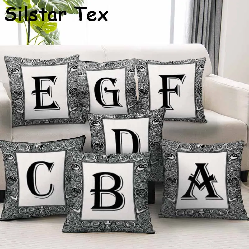 Наволочка Silstar Tex с буквами алфавита в европейском стиле | Дом и сад