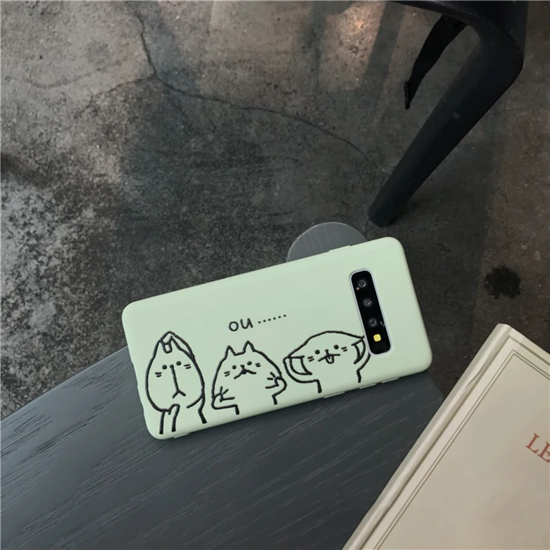 YHBBCASES Забавный рисунок милой кошки Чехол для телефона samsung S105G S8 S9 Plus мультфильм